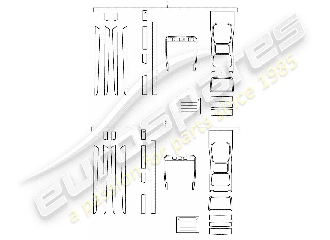 porsche 2014 (tequipment cayenne) 1 set trim moldings for part diagram