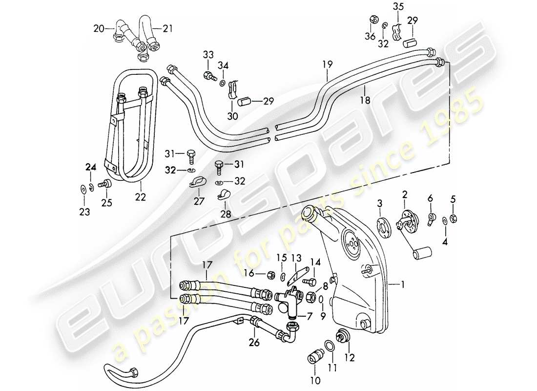 porsche 1971 (911) engine lubrication - auxiliary units - for - typ 911/53/63/83/88 - d - mj 1973>> part diagram
