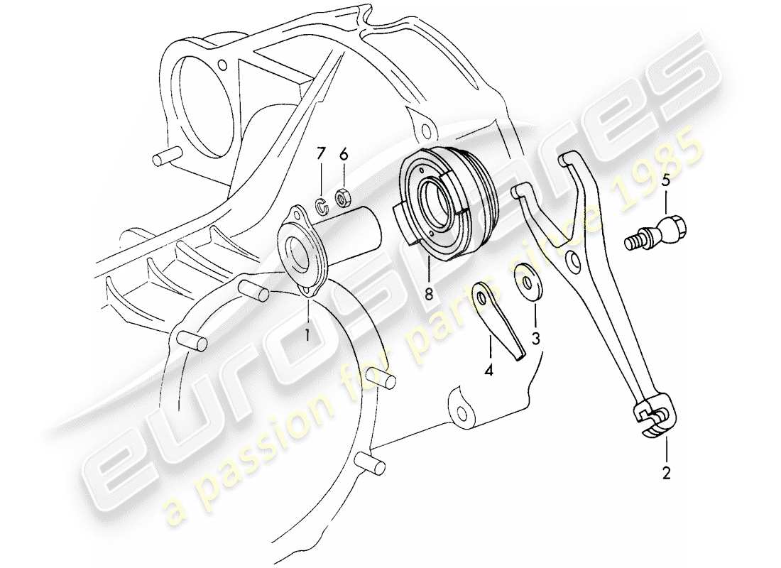 porsche 1971 (911) clutch release - d >> - mj 1971 part diagram