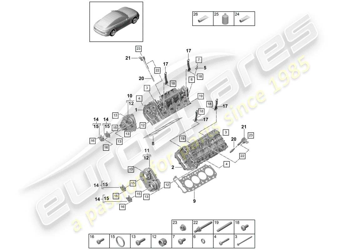 porsche 2019 (panamera 971-1) cylinder head part diagram