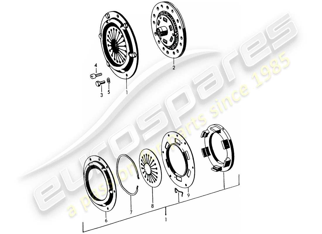 porsche 1962 (356b/356c) clutch part diagram