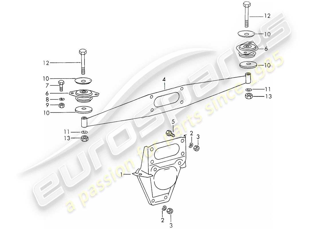 porsche 1971 (911) engine suspension part diagram