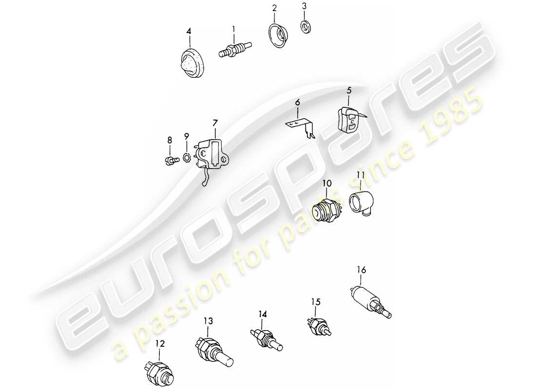 porsche 1971 (911) switch part diagram