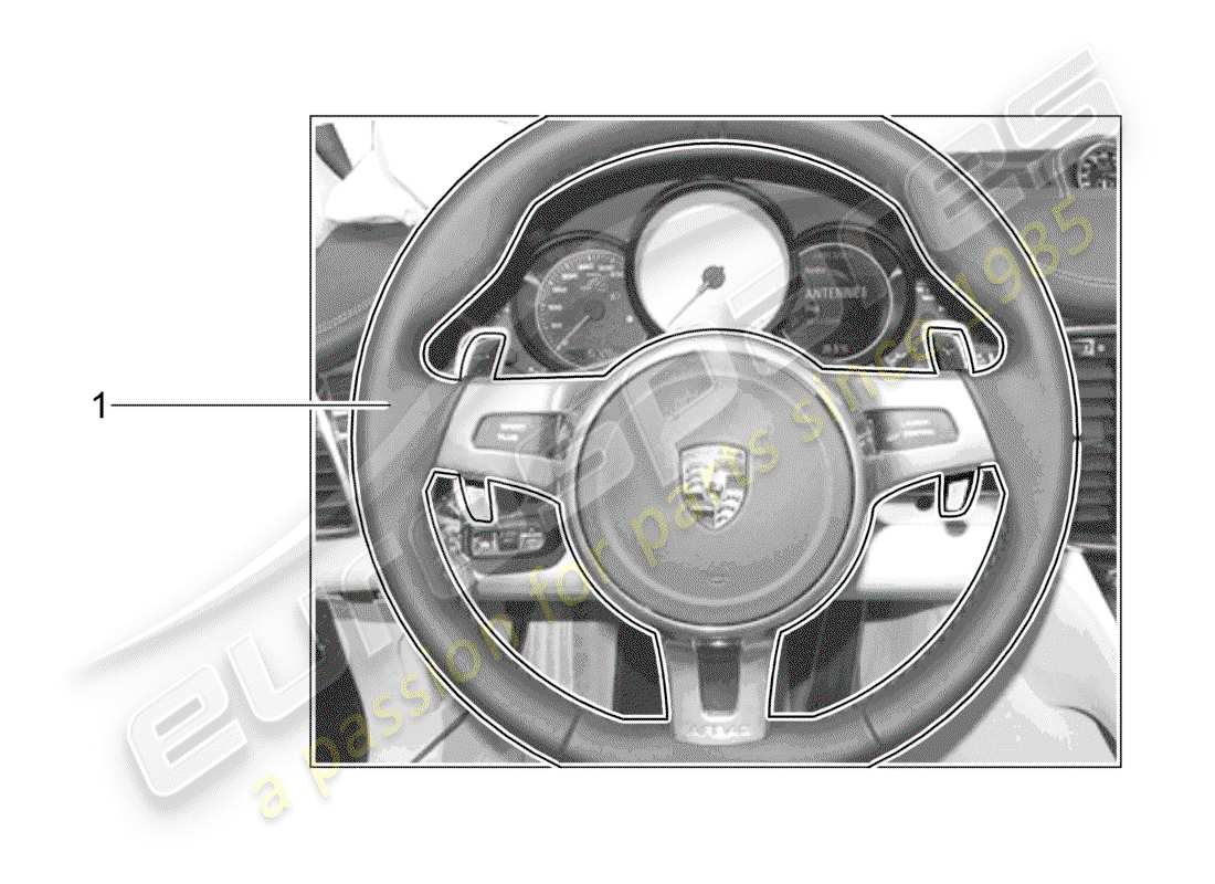 porsche 2011 (tequipment panamera) sports steering wheel part diagram