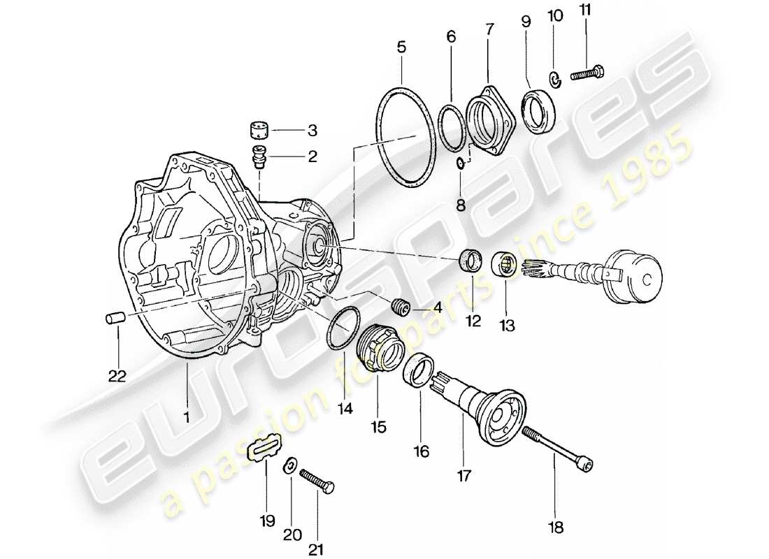 porsche 1981 (924) replacement transmission - final drive housing - automatic transmission part diagram