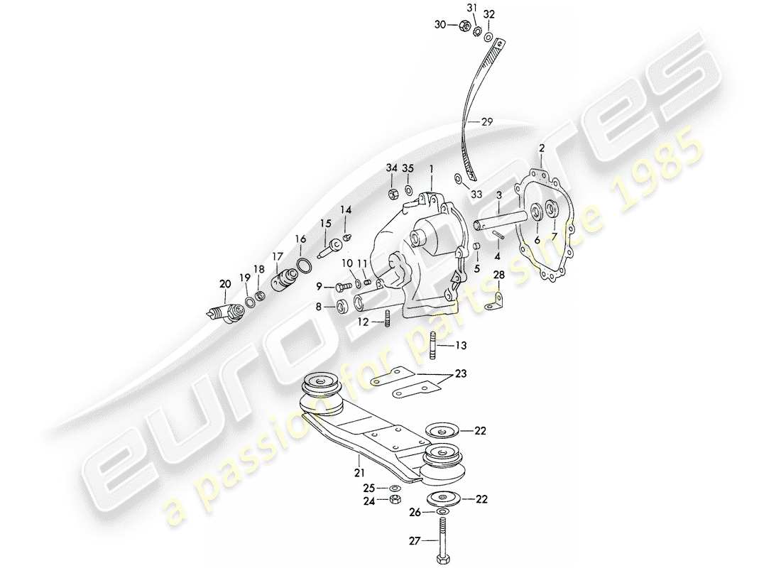 porsche 1971 (911) transmission cover - transmission suspension - chilled casting - and - die casting - d >> - mj 1970 part diagram