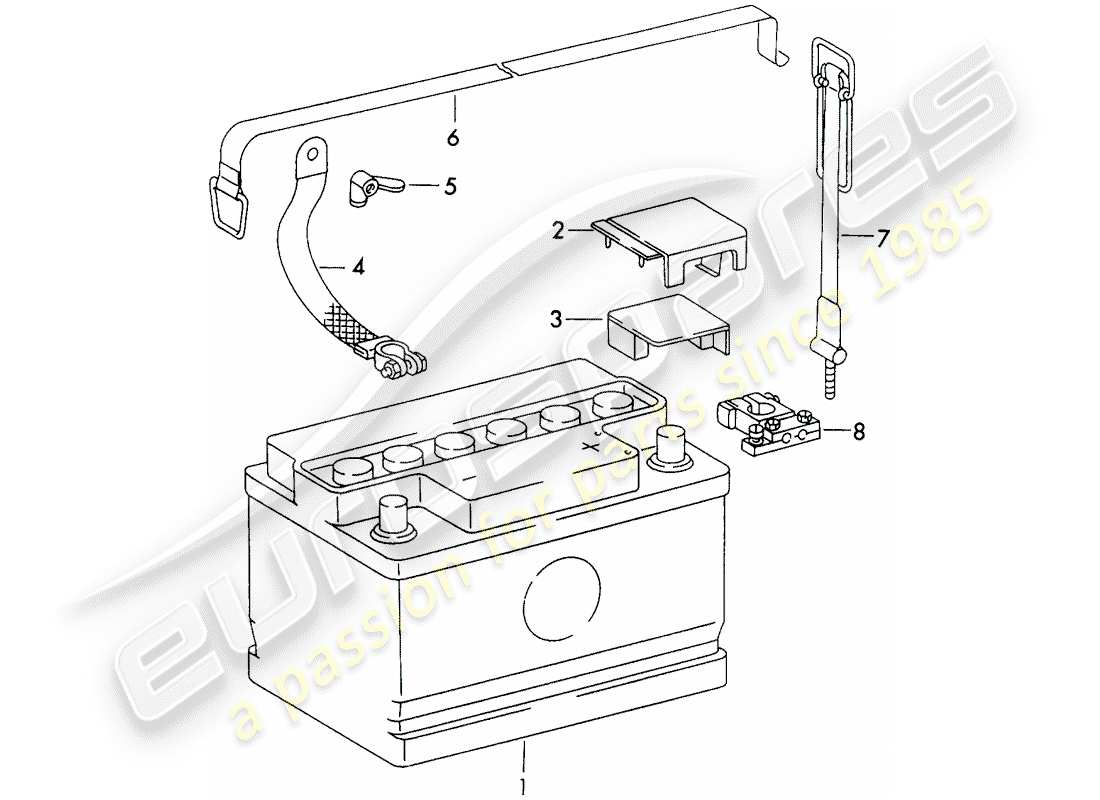 porsche 1971 (911) battery part diagram