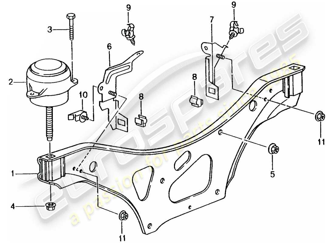 porsche 2002 (996) engine lifting tackle part diagram