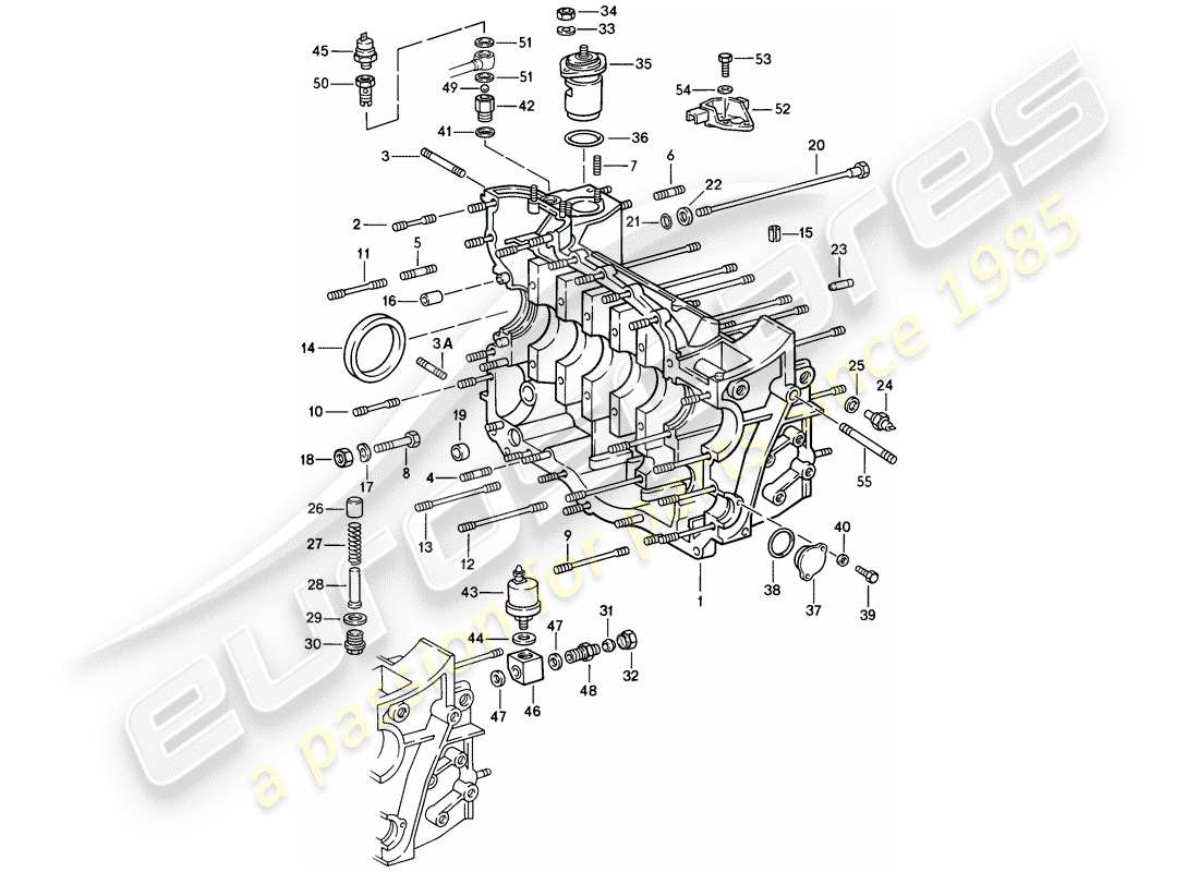 porsche 911 (1988) crankcase - repair set for maintenance - see illustration: part diagram