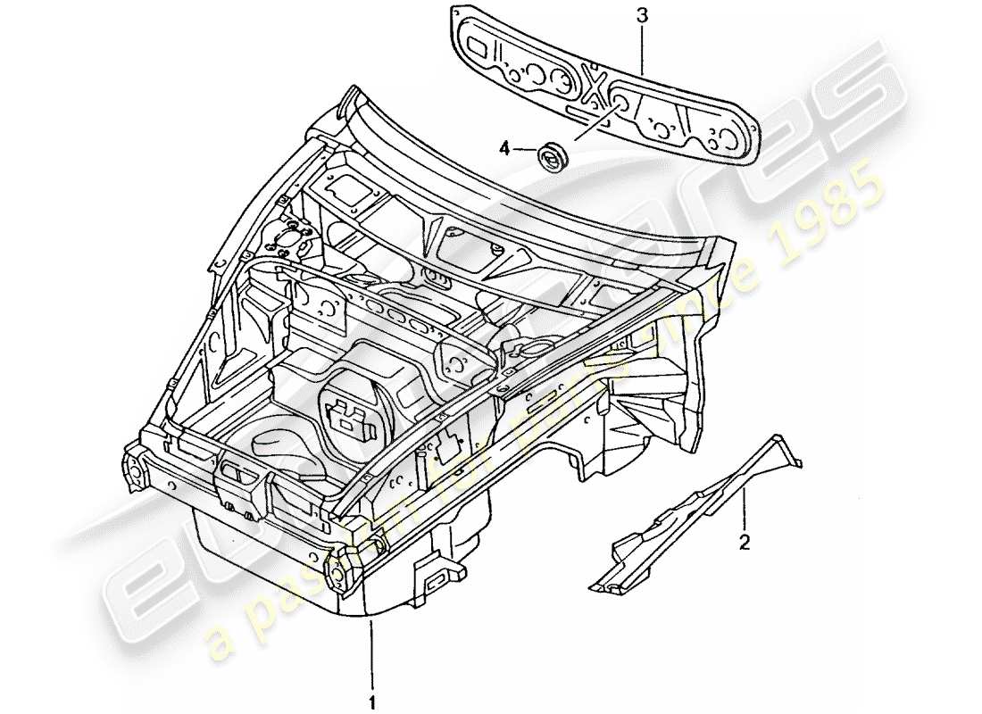 porsche 2001 (986 boxster) front end parts diagram