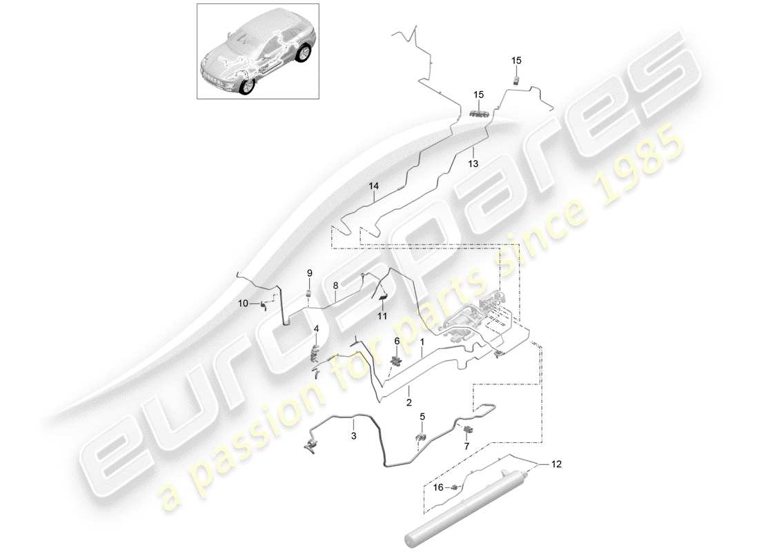 porsche macan (2017) self levelling system part diagram