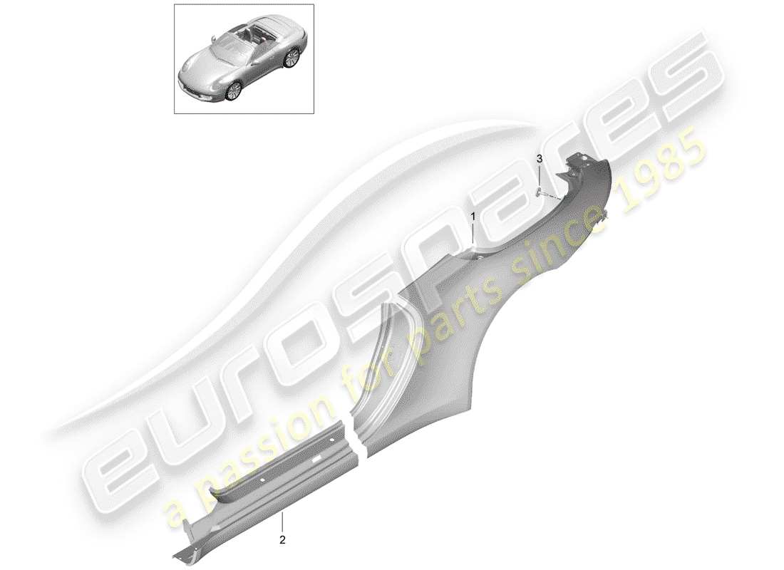 porsche 2013 (991-1) side panel part diagram
