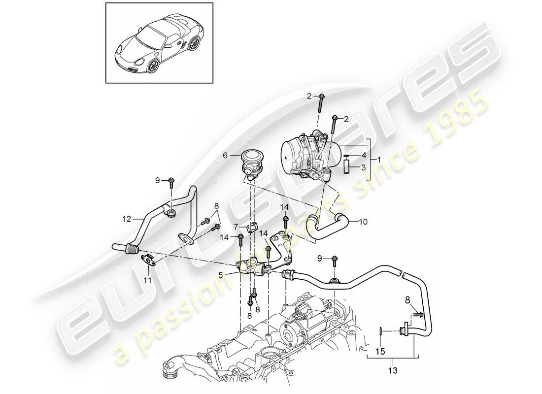 porsche 2009 (987 boxster) air injection part diagram