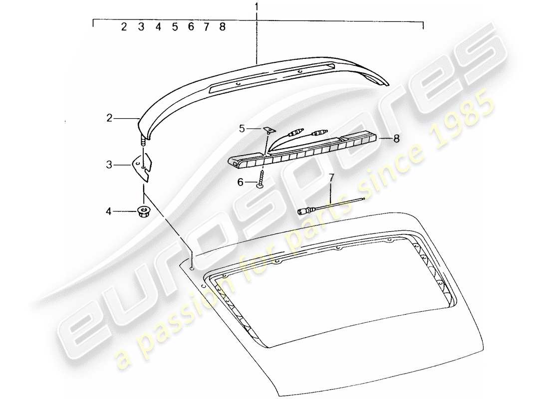 porsche 2006 (tequipment) additional brake light part diagram