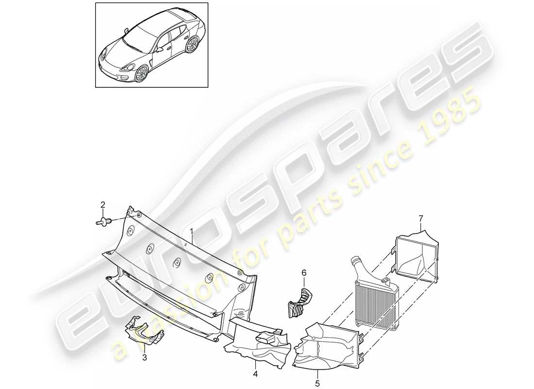 porsche panamera 970 (2016) air duct part diagram