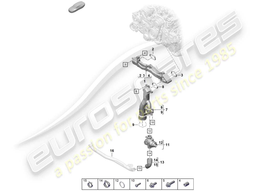 porsche 2019 (718 boxster spyder) sub-frame part diagram