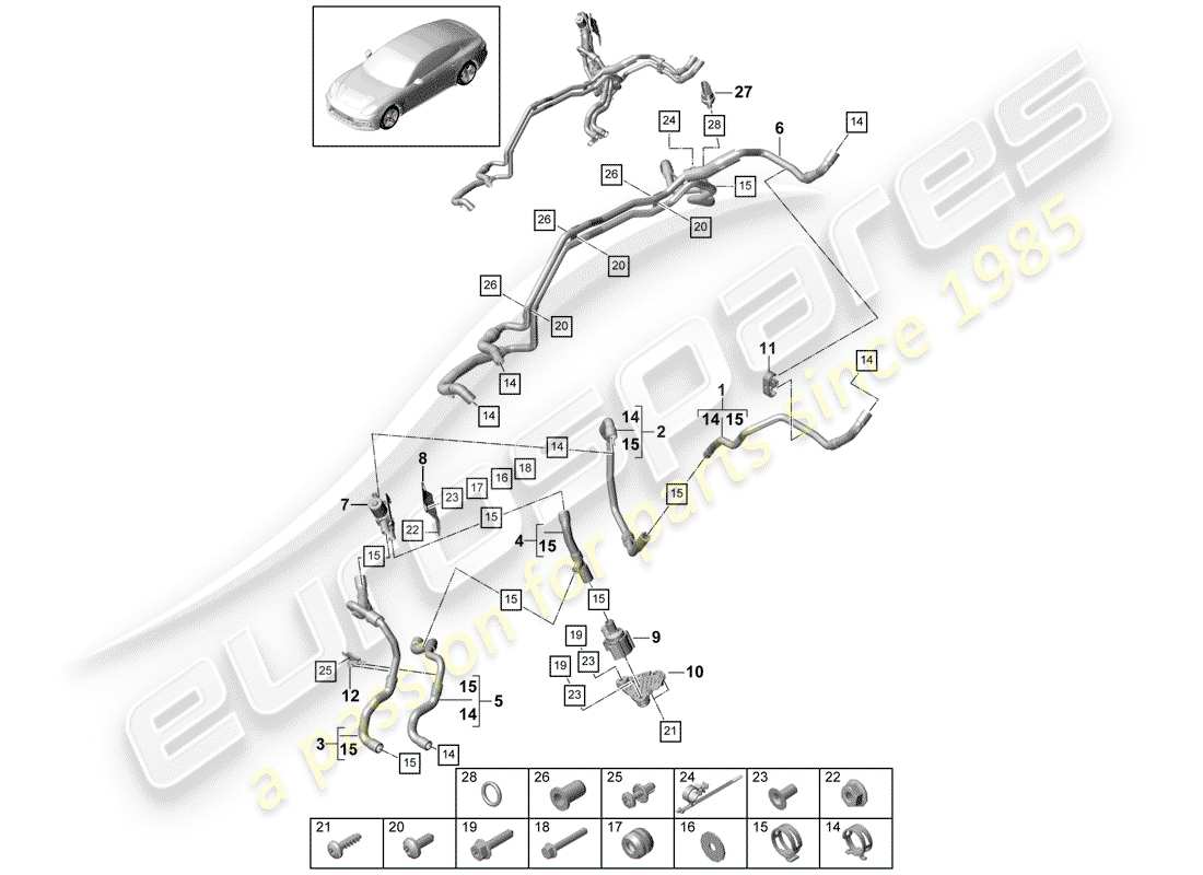 porsche 2019 (panamera 971-1) heater part diagram