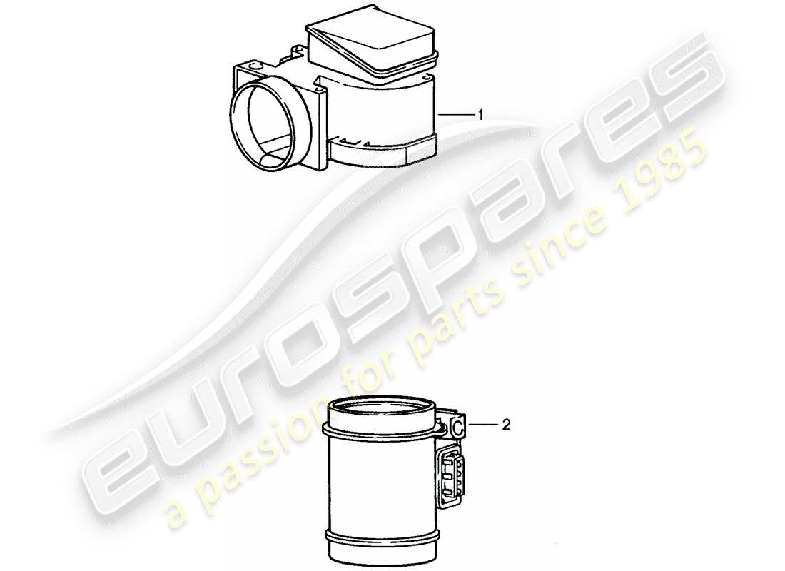 porsche 2008 (refurbished and exchange catalogue) mass air flow sensor part diagram