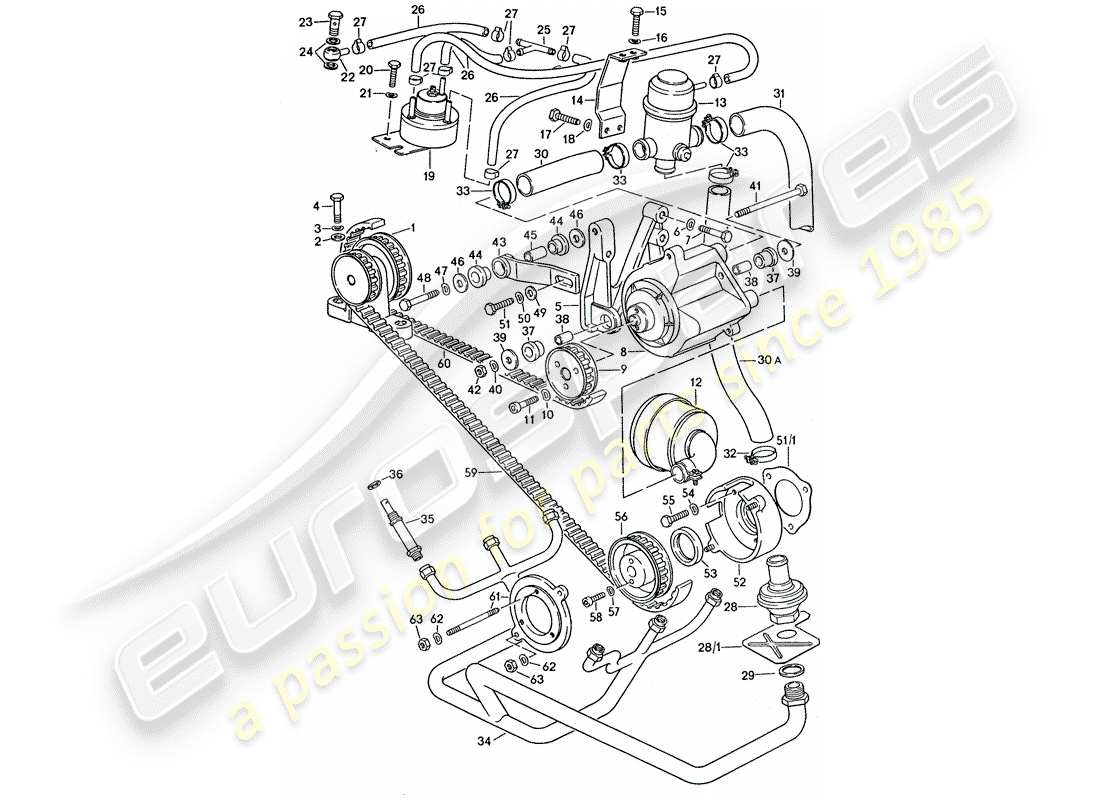porsche 911 turbo (1977) air injection part diagram