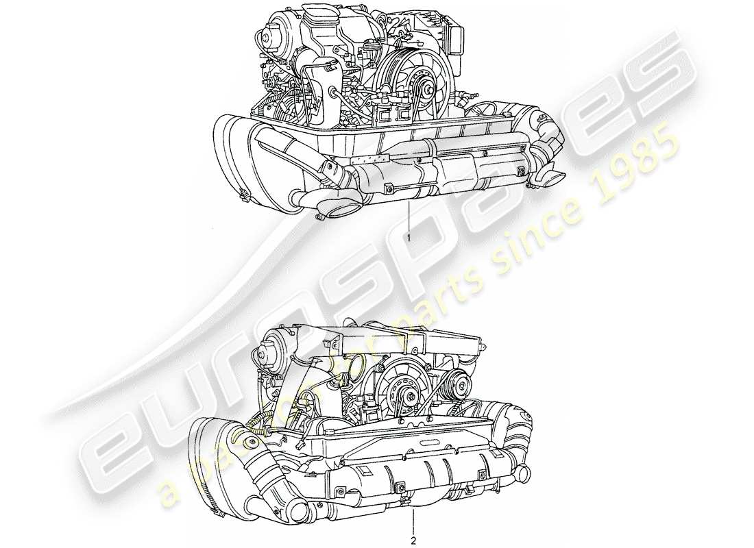 porsche 1998 (993) replacement engine - ready for installation part diagram