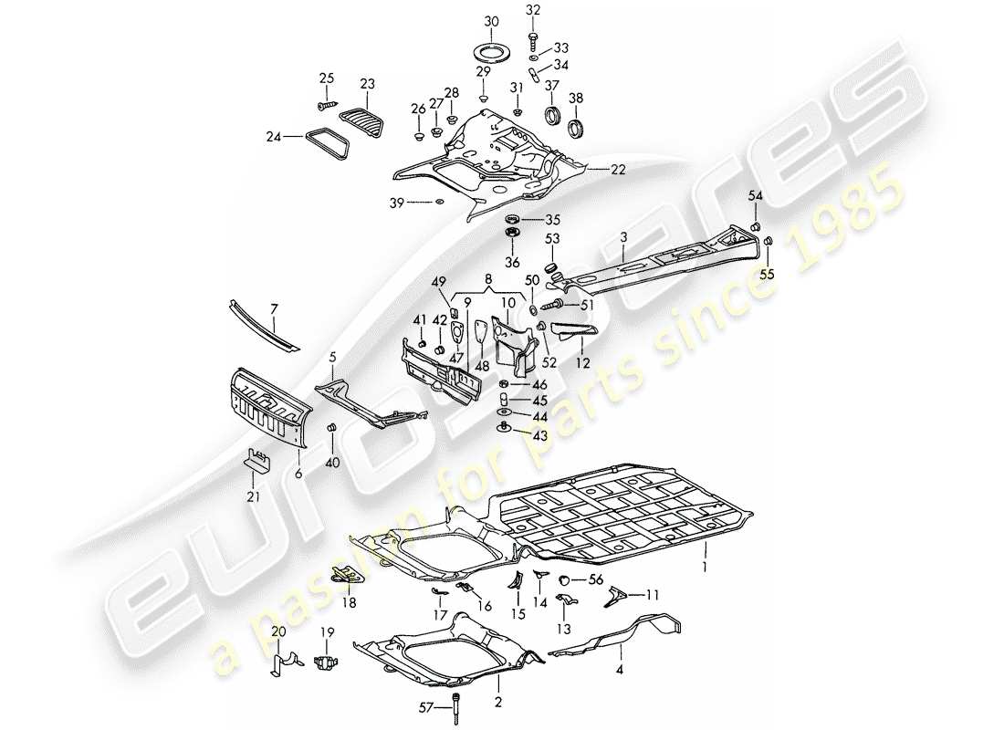 porsche 1969 (911/912) frame part diagram