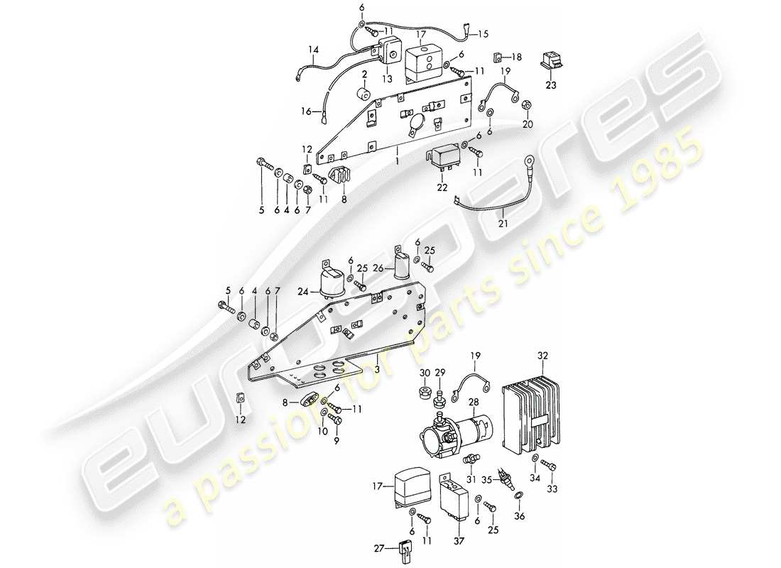 porsche 1965 (911/912) plate part diagram