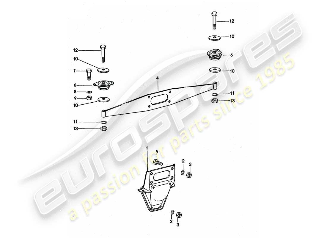 porsche 911 turbo (1977) engine suspension part diagram