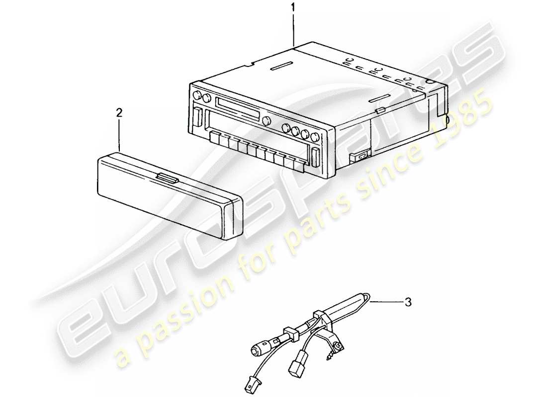 porsche 2005 (996 gt3) radio unit part diagram