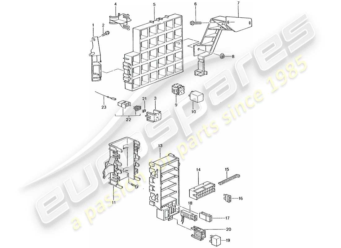 porsche 2002 (996) fuse box/relay plate - dashboard part diagram