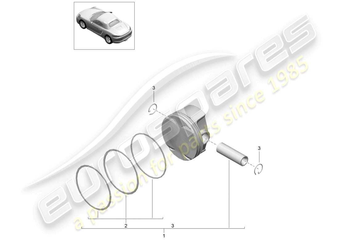 porsche 2020 (718 boxster) piston part diagram