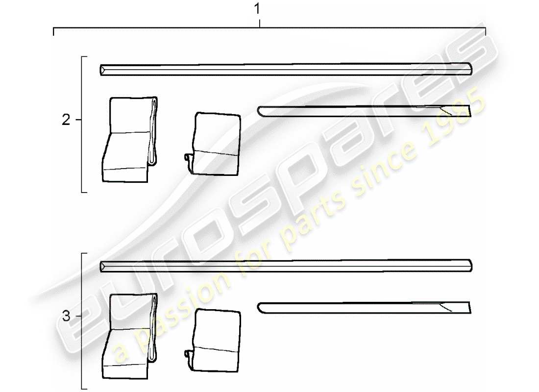 porsche 2018 (tequipment cayenne) protective strip part diagram