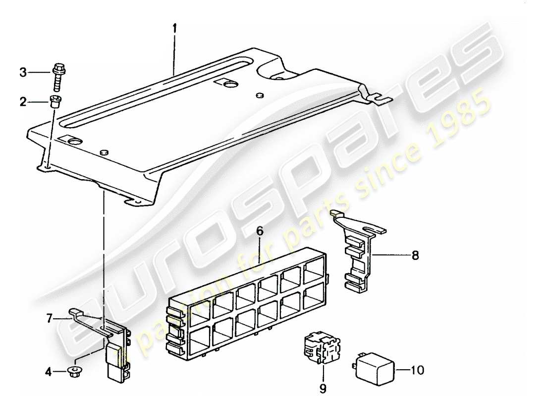 porsche 2005 (996 gt3) fuse box/relay plate - rear end part diagram