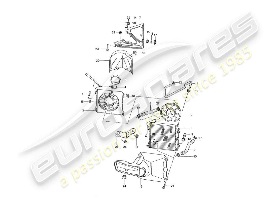 a part diagram from the porsche 2002 (986 boxster) parts catalogue