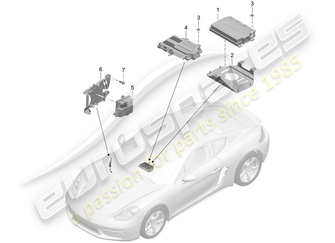 porsche 2020 (718 cayman) amplifier part diagram