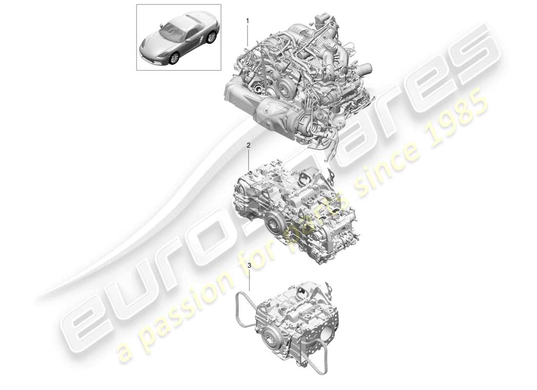 porsche 2020 (718 boxster) replacement engine but without: clutch plate - pdk - gearbox but without: flywheel manual gearbox included compressor air conditioning part diagram