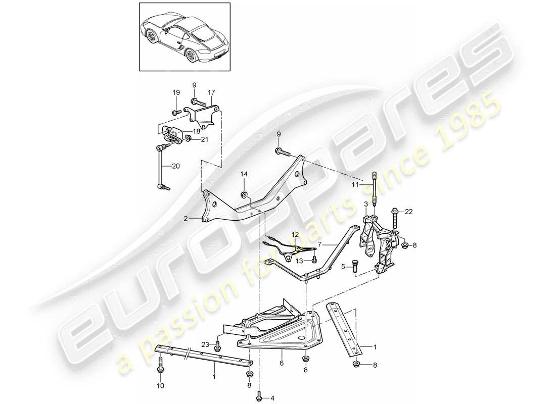 porsche 2012 (987 cayman) rear axle part diagram