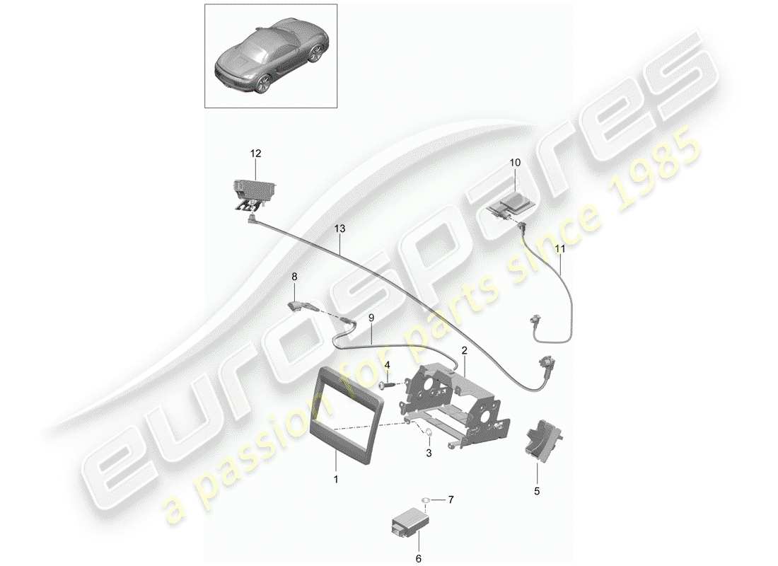 porsche 2016 (981 boxster) preparation part diagram