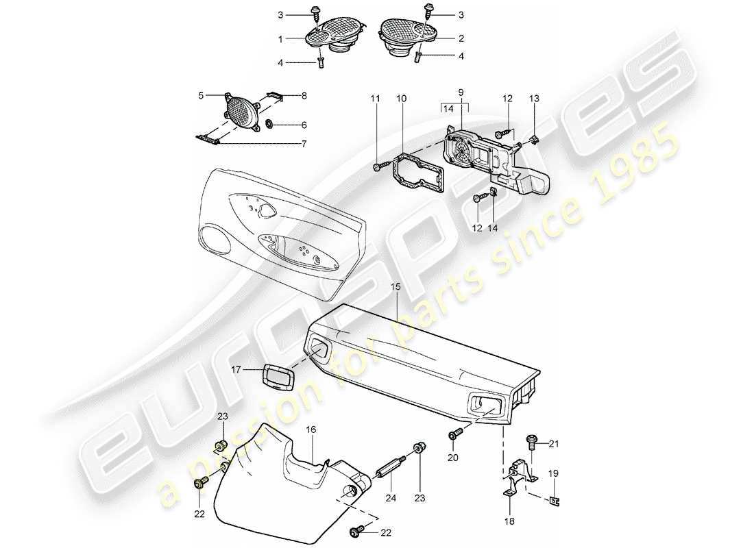 porsche 2001 (996 turbo / gt2) loudspeaker - d - mj 2002>> part diagram