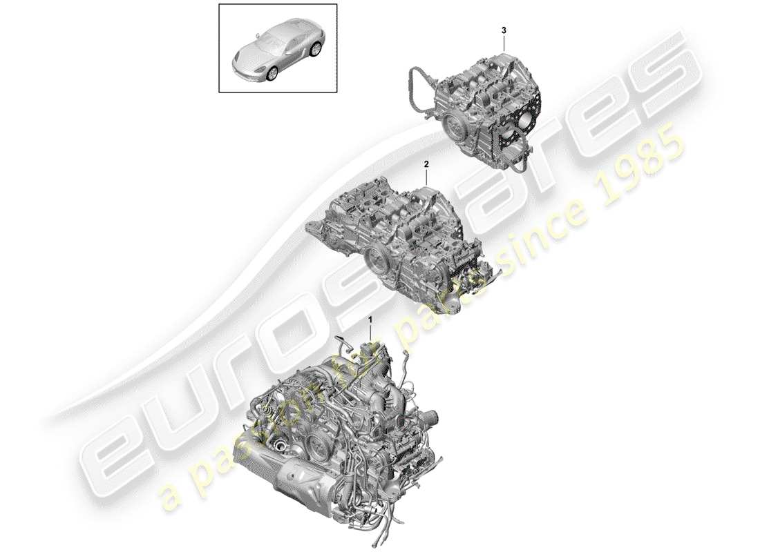 porsche 2017 (718 cayman) replacement engine part diagram