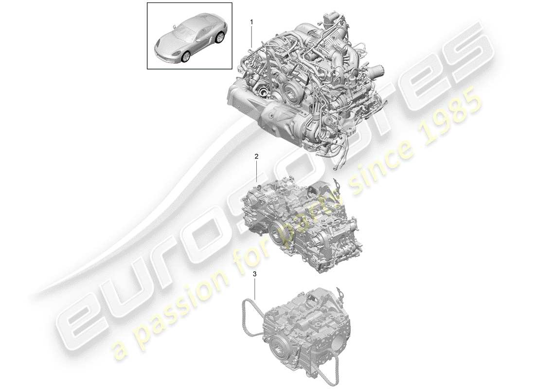 porsche 2018 (718 cayman) replacement engine part diagram
