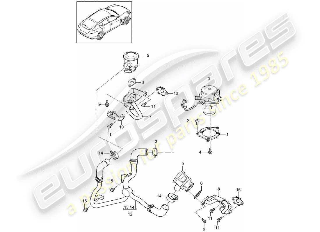 porsche 2012 (panamera 970) exhaust emission control sys- part diagram