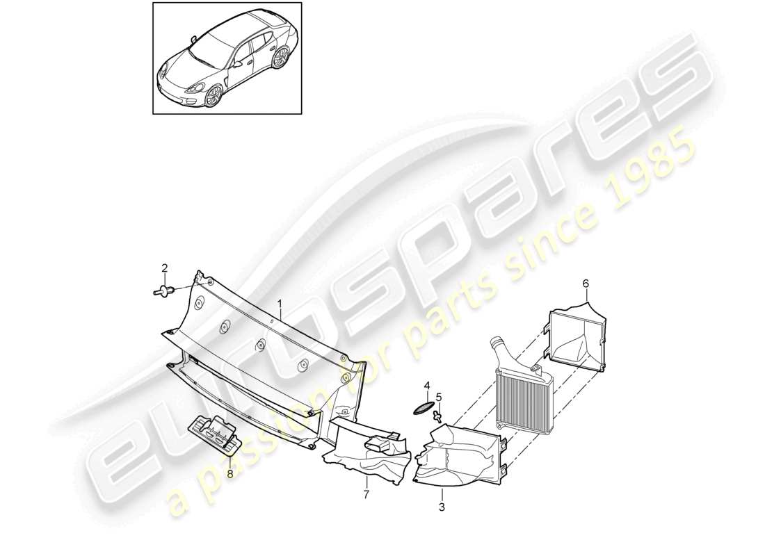 porsche 2012 (panamera 970) air guide coolant cooling system d >>- mj 2013 part diagram