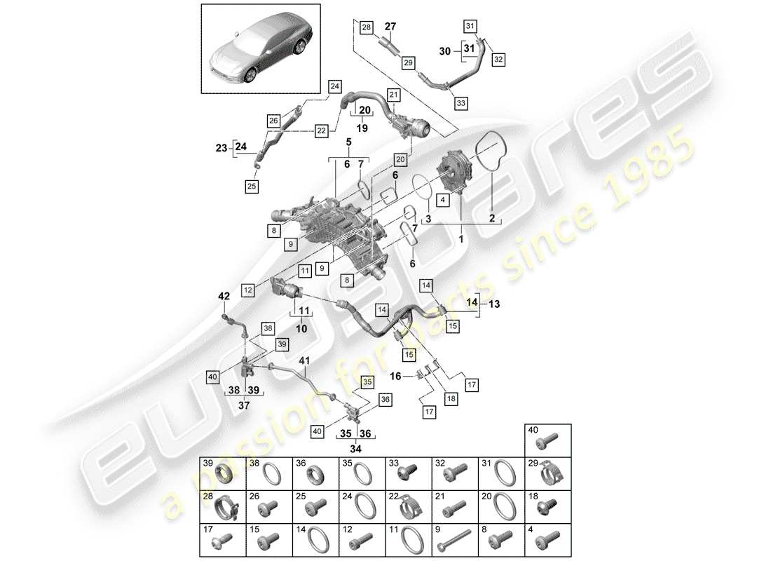 porsche 2019 (panamera 971-1) water pump part diagram