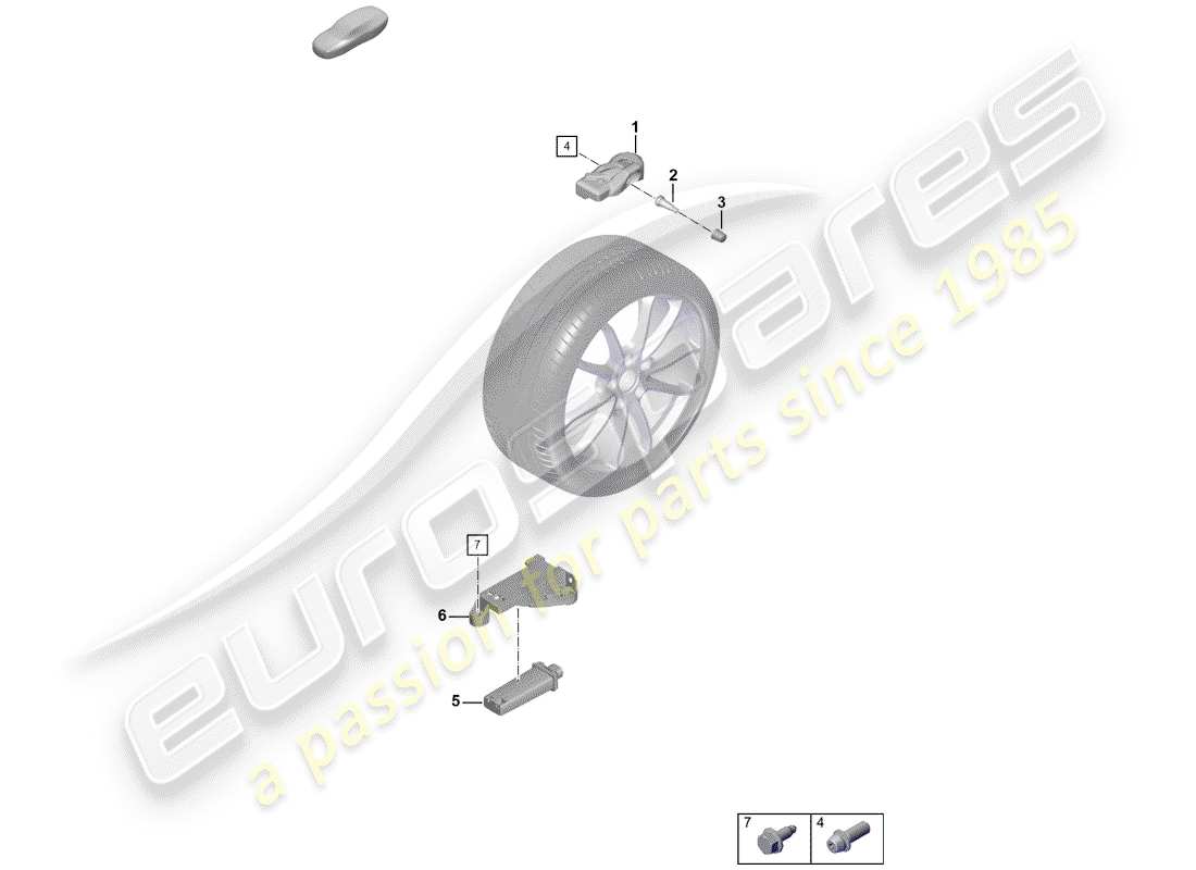 porsche 2020 (718 boxster spyder) tire pressure control system parts diagram