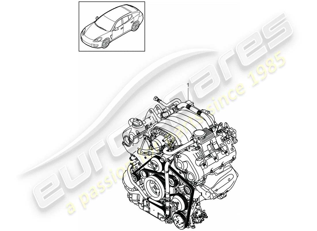 porsche panamera 970 (2016) replacement engine part diagram