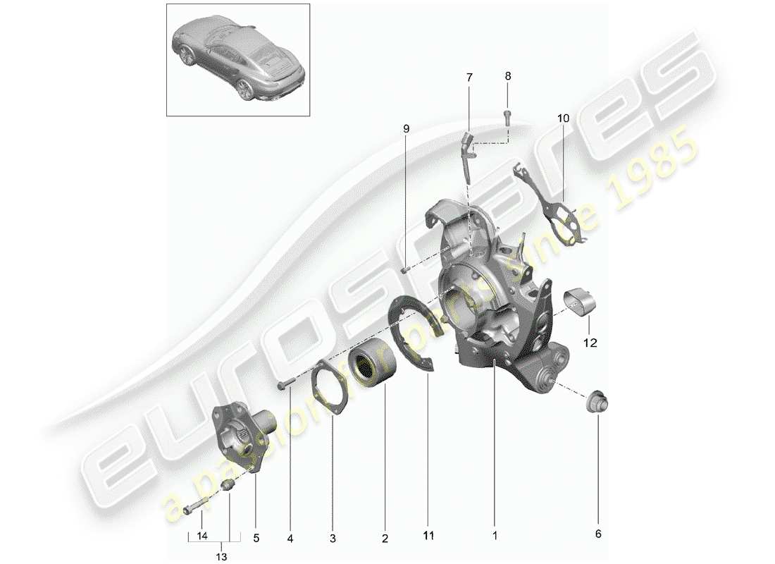 porsche 2017 (991-2 turbo) rear axle part diagram