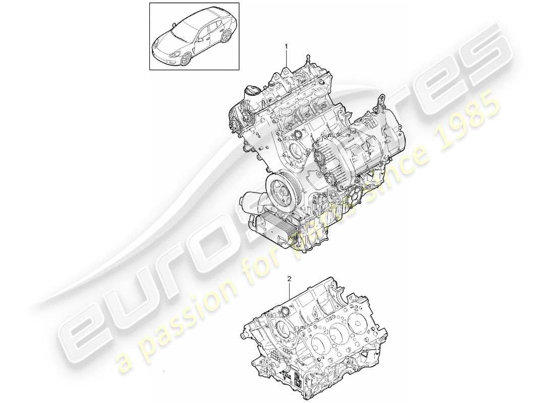 porsche 2016 (panamera 970) long block part diagram