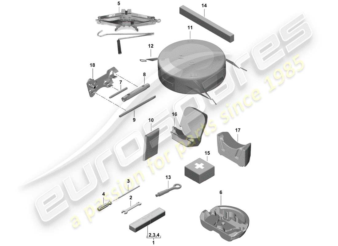 porsche 2019 (718 boxster spyder) tool part diagram