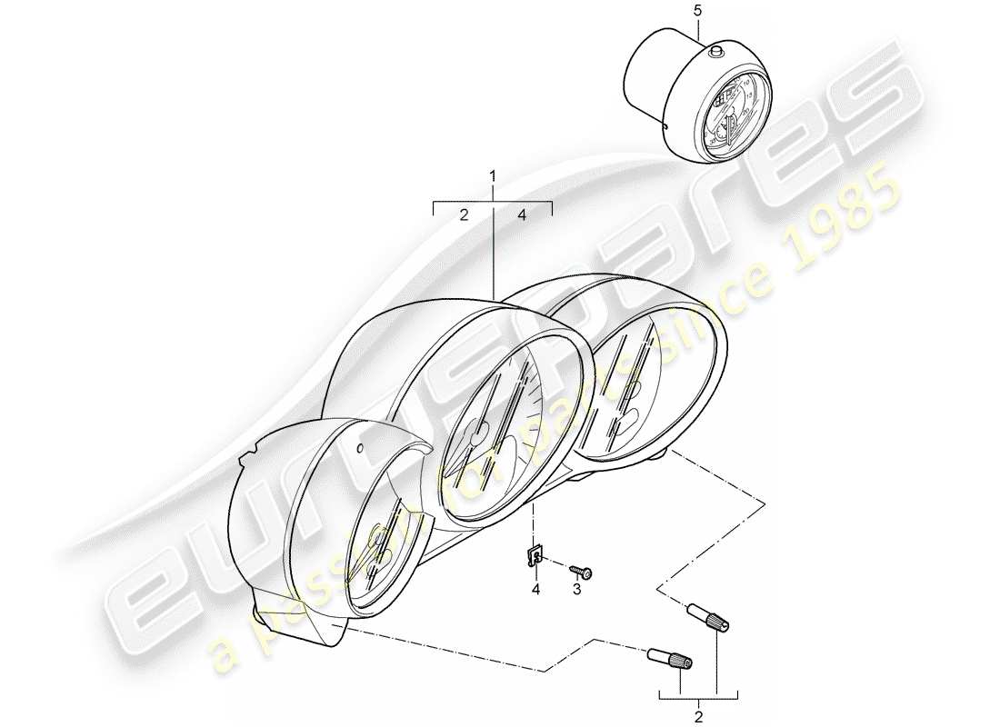 porsche 2008 (987 cayman) instruments part diagram