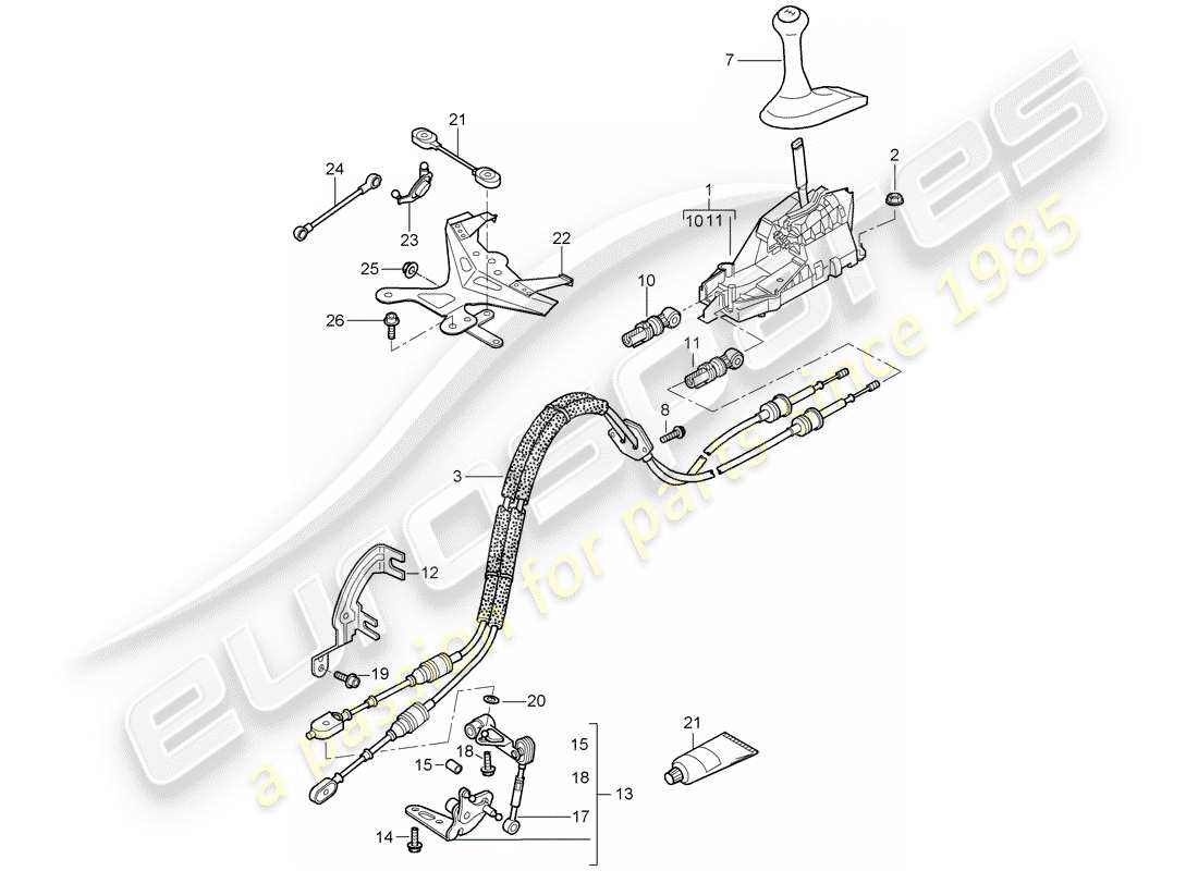 porsche 2008 (987 cayman) transmission control part diagram